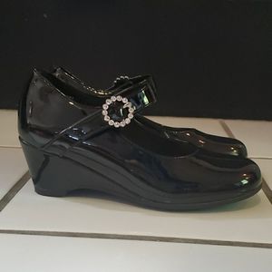 Girls Shiny Black Christie&Jill Mary Jane
